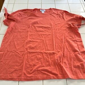 Essentials Bright Colorful Womans Blouse cold shoulder Size 2X orange NEW